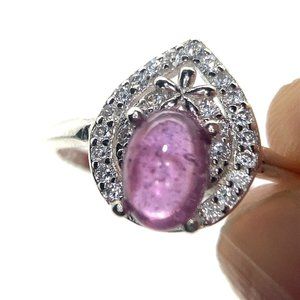 Pink Sapphire 1.90ct Platinum Finish Solid 925 Sterling Silver Ring